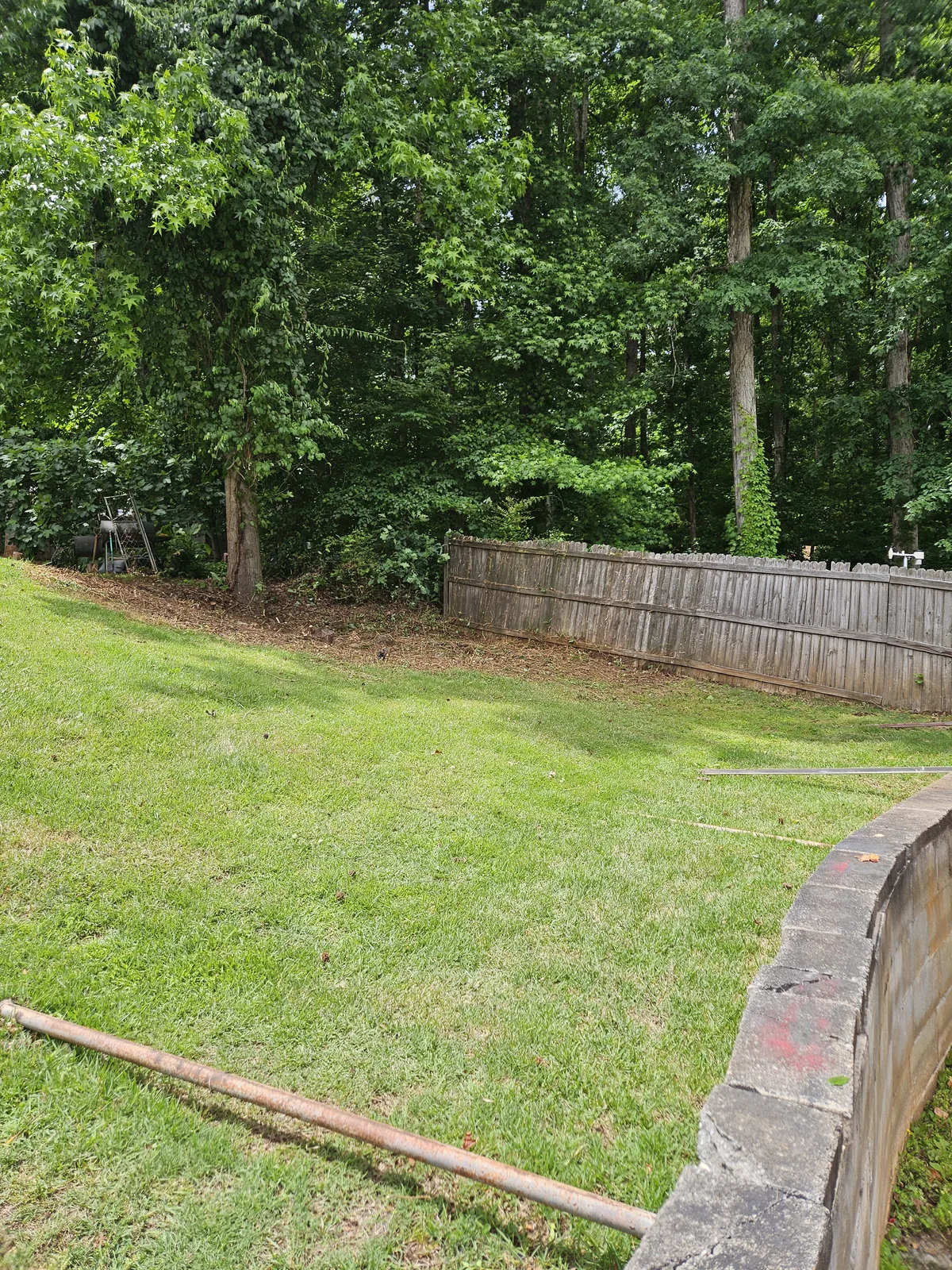 After: Overgrown fence line cleared and cleaned up in Newton County, GA