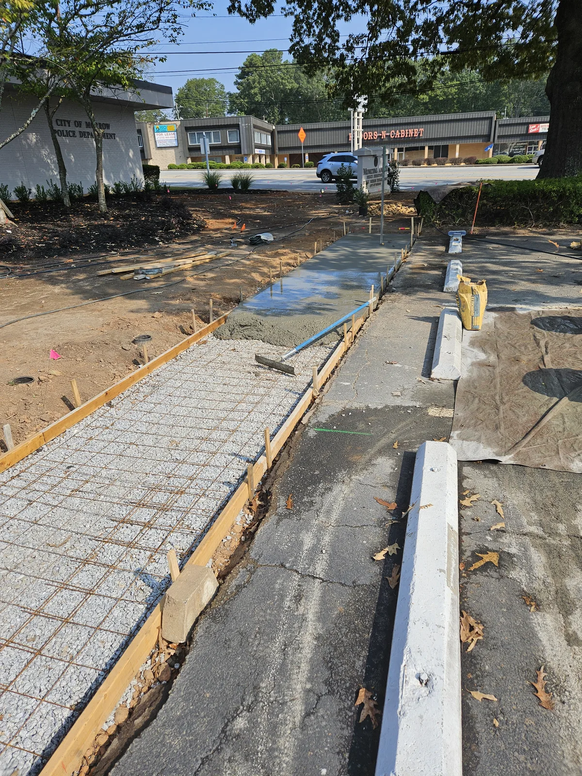 Before: Concrete formwork and rebar prep before pour