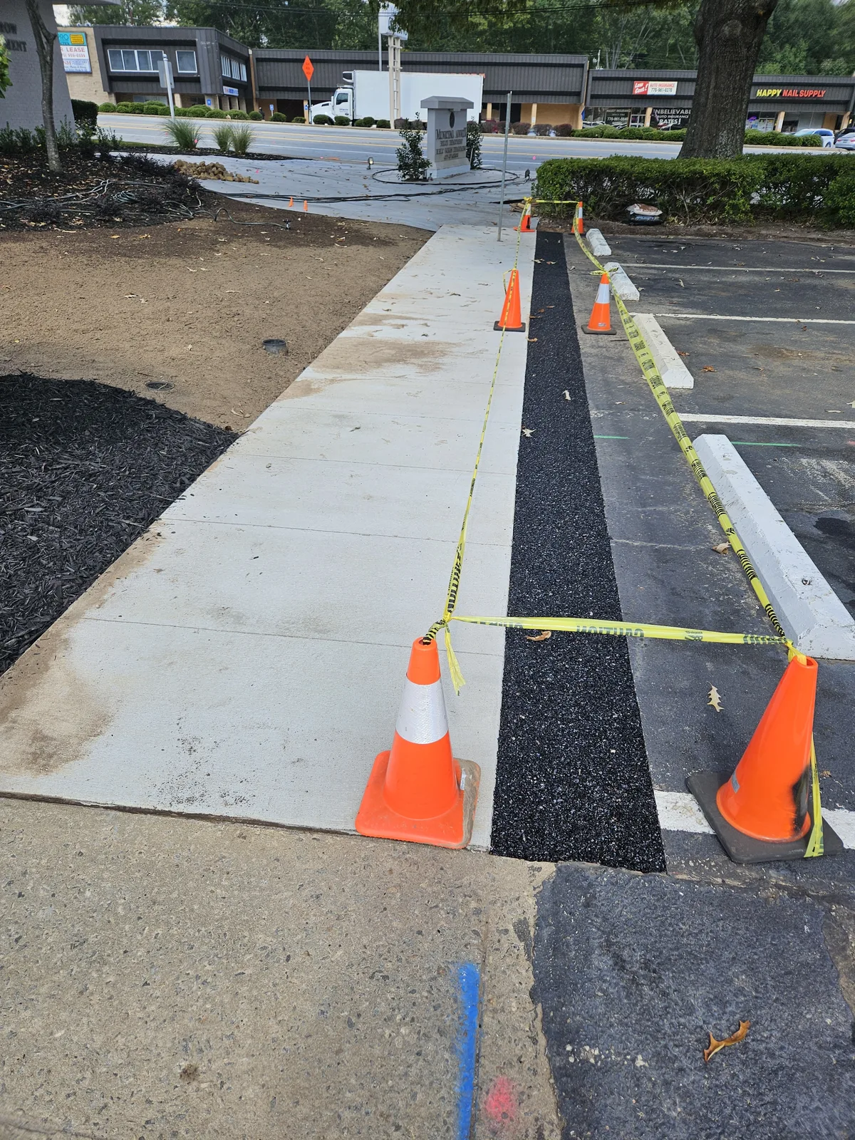 Concrete sidewalk installation in Covington, GA