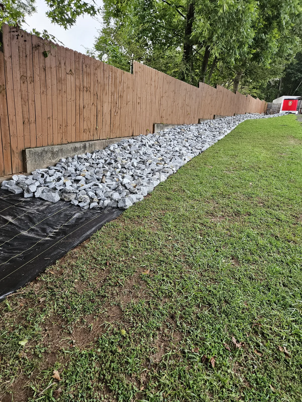 Rip-rap erosion control installation completed in Newton County, GA