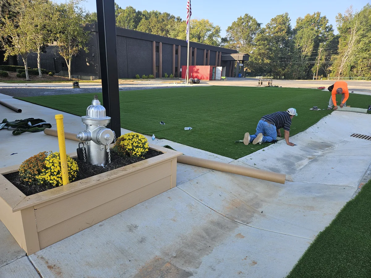 Synthetic turf installation in Covington, GA
